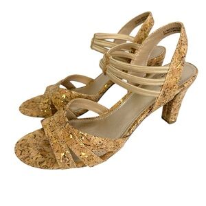 Impo Cork Heels Strappy Slip On Closure Sandals Women’s Size 8.5M